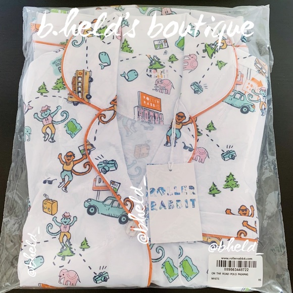 Roller Rabbit On The Road Polo Pajamas in White Size X-Small (XS) Brand New NWT - Picture 15 of 16